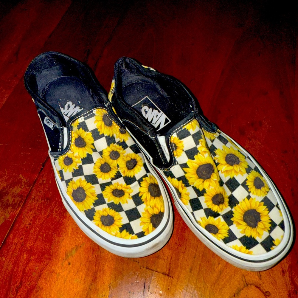 Sunflower checkered vans